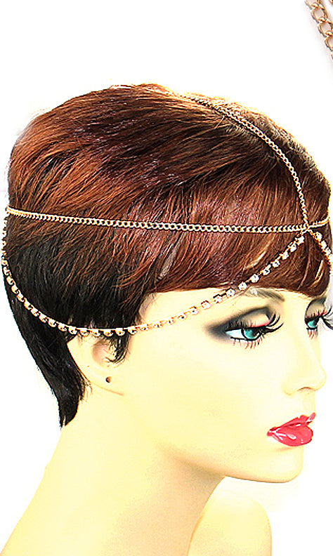 LAYRED DRAPED CRYSTAL HEADCHAIN