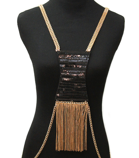 ‘BEYONCE’ TASSEL BODY CHAIN - GOLD