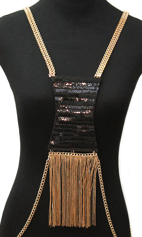 ‘BEYONCE’ TASSEL BODY CHAIN - GOLD