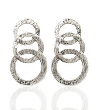 J'Adore Round Shape Silver Earrings