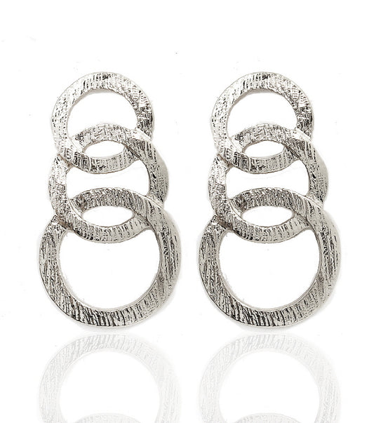 J'Adore Round Shape Silver Earrings