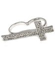 Load image into Gallery viewer, Crystal   Knuckle Cross Ring
