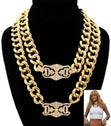 Load image into Gallery viewer, DOUBLE PENDANT ID CHAIN NECKLACE  - GOLD
