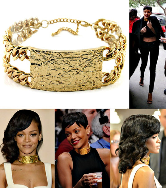 "RIHANNA" CHOKER PATTERN ID NECKLACE