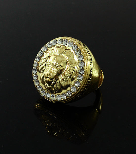 CRYSTAL STRETCH LION RING