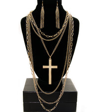 'KHLOE' CROSS NECKLACE SET