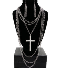 'KHLOE' CROSS NECKLACE SET