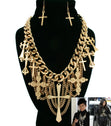 Load image into Gallery viewer, DESIGNER INSPIRED CROSS NECKLACE AND EARRING SET
