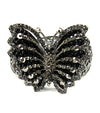 ‘MARIAH’ CRYSTAL BUTTERFLY BRACELET - BLACK