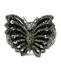 ‘MARIAH’ CRYSTAL BUTTERFLY BRACELET - BLACK