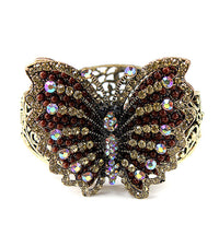 ‘MARIAH’ CRYSTAL BUTTERFLY BRACELET - BLACK