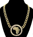 Load image into Gallery viewer, AFRICA MAP  CRYSTAL STATEMENT NECKLACE
