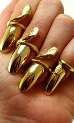 Adjustable Finger Tip Gold Nail Ring