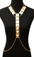 Load image into Gallery viewer, ‘VIXEN’ URBAN GLAM GOLD BODY CHAIN
