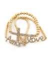 ArmCandy  Crystal Cross LOVE AMOR Bracelet Set