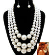 'RIRI'  URBAN GLAM PEAL NECKLACE AND EARRING SET